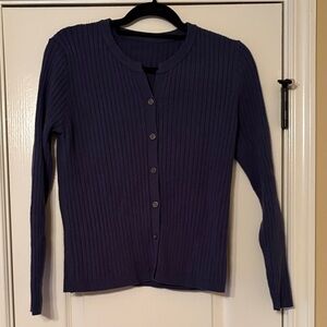 Women's Navy Blue Ribbed Sweater